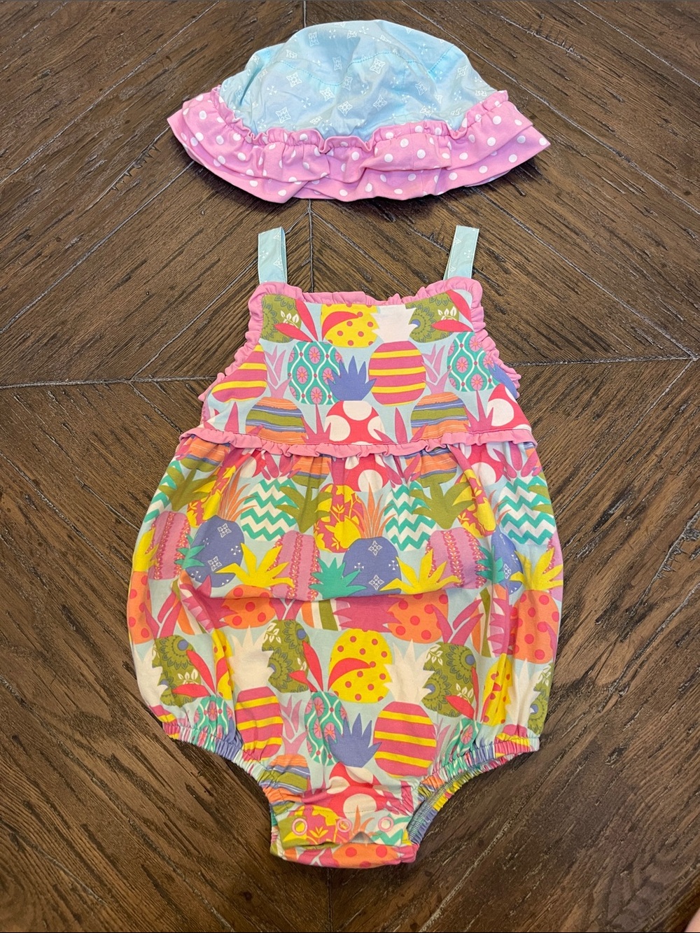 Matilda Jane Pineapple Print Romper with Matching Hat